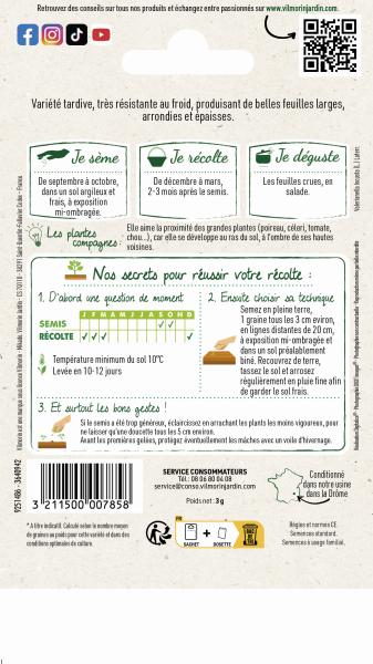 Potagères - Mâche Verte de Cambrai - MEDIA_PACKAGING_VERSO